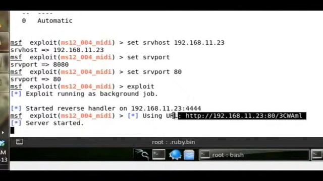 Metasploit Tutorial - windows media midi exploit смотреть онлайн
