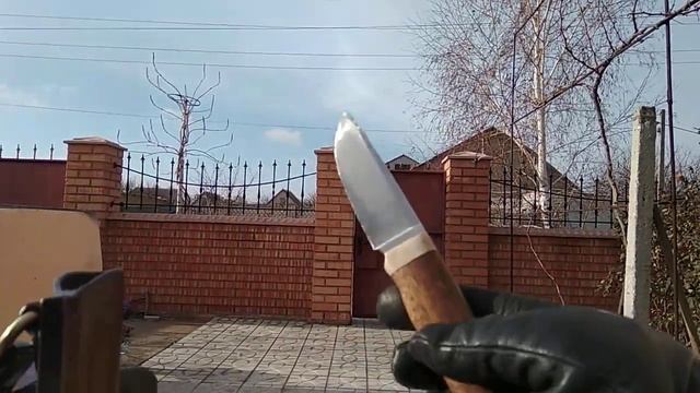 Силовой нож, х12ф1 на клинке, комбинированные ножны. смотреть онлайн