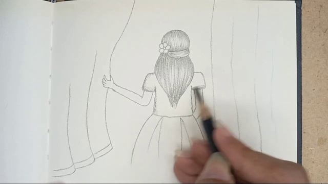 Drawing Of A Girl Standing Near A Window Step By Step||Girl Drawing For Beginners смотреть онлайн