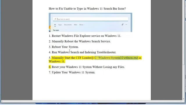 Fix Unable to Type in Windows 11 Search Bar Issue смотреть онлайн