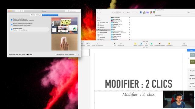 Les gestes de la souris apple Magic Mouse sur Mac tapoter avec deux doigts pour activer Mission Con смотреть онлайн