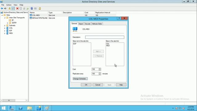 Windows Server 2012 R2 - Crear SiteLinks para sitios de Active Directory смотреть онлайн