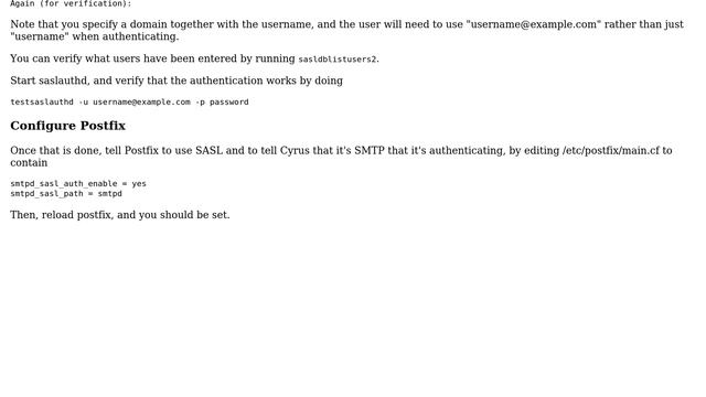 Postfix: how to use simple file for SASL authentication? (4 Solutions!!) смотреть онлайн