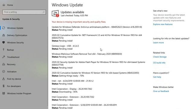 ✔️ Windows 10 - Your Device is Missing Important Security and Quality Fixes - Run Windows 10 Update смотреть онлайн