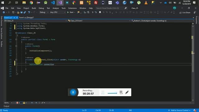 Tutorial - 25 getting started with C# Windows Form with Database смотреть онлайн