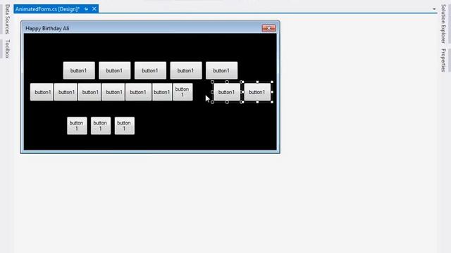 C# Animated Buttons Print Birthday Message on Buttons Part 1 By Farooq Ahmed Programming Fun смотреть онлайн