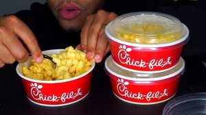 ASMR MAC N CHEESE TALKING EATING STIRRING FAST AND SLOW MUKBANG 먹방 BIG BITES JERRY CHICK FIL A