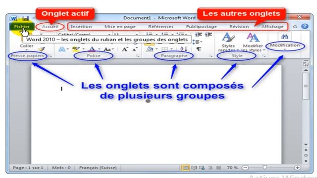 Word 2010 Presentation Ruban et onglets смотреть онлайн