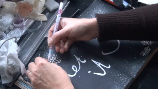 Easy beginner Art journal page Let it snow with paint splatter technique смотреть онлайн