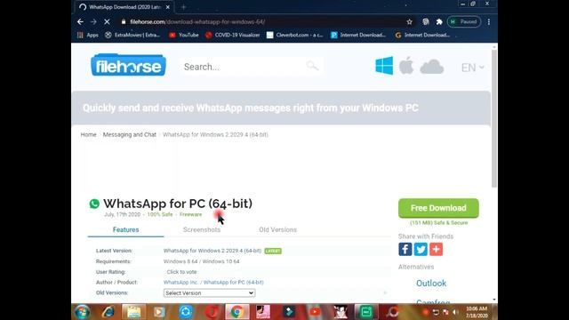 How to download Whatsapp on your pc or laptop | Window 7 | 32'64 bit смотреть онлайн