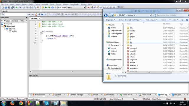 Integration SDL sous code Blocks sur Windows смотреть онлайн