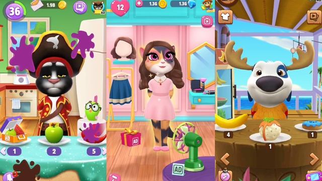 My Talking hank vs talking angela vs talking tom (ios & android) Gameplay смотреть онлайн