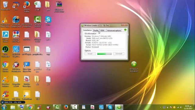 Attivare Windows 7 con Windows 7 Loader by Daz v222 смотреть онлайн