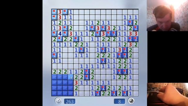 Прохожу Windows-игру сапер. Средний уровень. смотреть онлайн