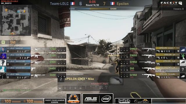 Epsilon vs LDLC on de_dust2 @ FACEIT Invite Season 2 EU (CS:GO EPS vs LDLC) смотреть онлайн
