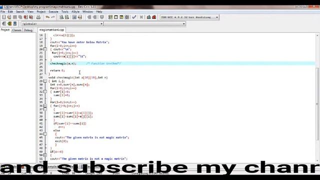 Program illustrate the Magic Matrix Concept with the program in C смотреть онлайн