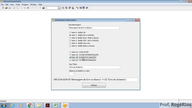 Visual Fox Pro Aula 22 - Função Messagebox смотреть онлайн