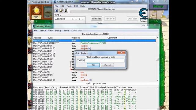 Plants Vs. Zombies - No recharge - Cheat Engine 6.4 - Windows 7 смотреть онлайн