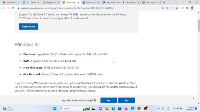 System Requirements of Microsoft Windows 8.1 Operating System смотреть онлайн