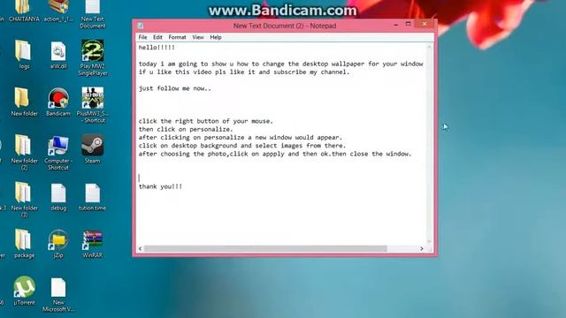 || how to change desktop background of windows 8 or windows 7 || смотреть онлайн