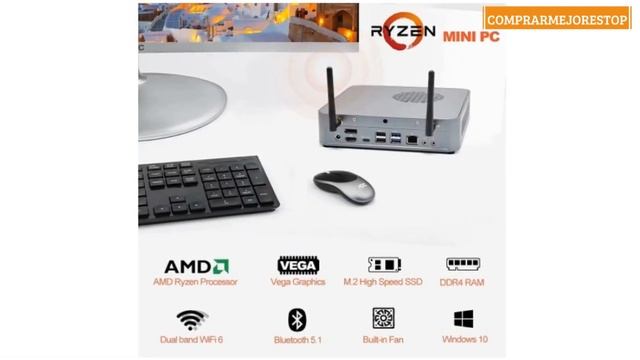 Mini PC AMD Ryzen 7 4800H 8 Core Windows 10 Pro Mini Computadora De Escritorio