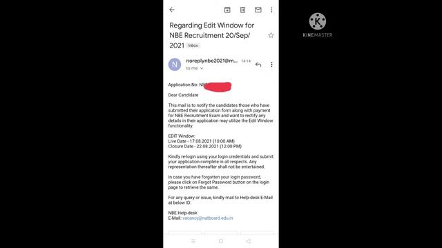 NBE 2021 Recruitment new update Edit window link activated смотреть онлайн