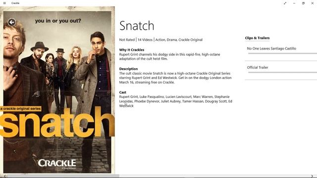 Windows Store Review - Crackle смотреть онлайн