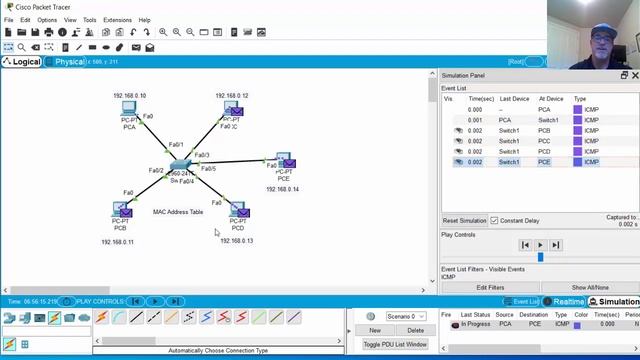 13. CCNA Ch7 - Benefits of a Switch on an Ethernet Network in Packet Tracer смотреть онлайн