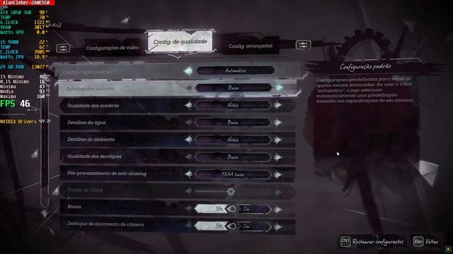 Dishonored Death of the Outsider, teste em Português PT-BR! GeForce 1050 (3GB) Notebook 2AME550 смотреть онлайн