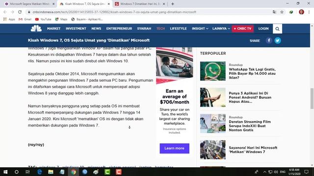 Windows 7 resmi dimatikan oleh Microsoft #Windows7taklagidiurus смотреть онлайн