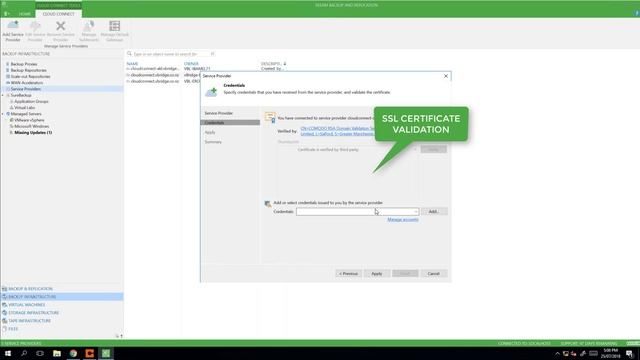 Connecting to a Veeam Cloud Connect Service Provider (vBridge) смотреть онлайн