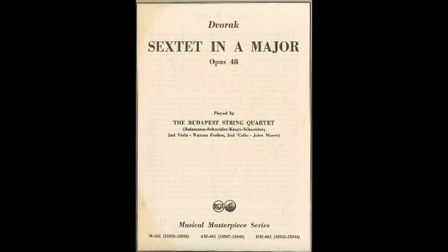 Dvorak Sextet in A (Budapest Quartet et al, 1938) смотреть онлайн