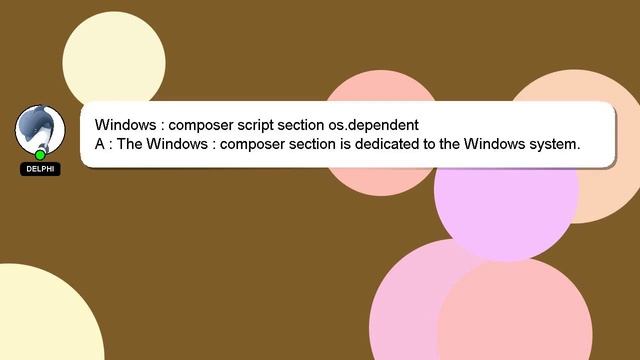 Windows : composer script section os.dependent смотреть онлайн