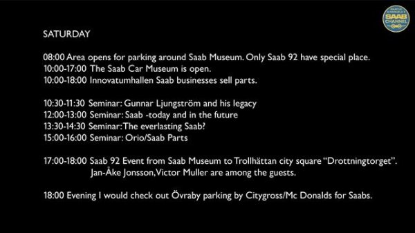 Saab Festival 2022 EVENTS TIME AND PLACES