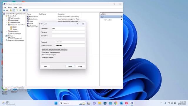 Creating New User in WIndows 11 смотреть онлайн
