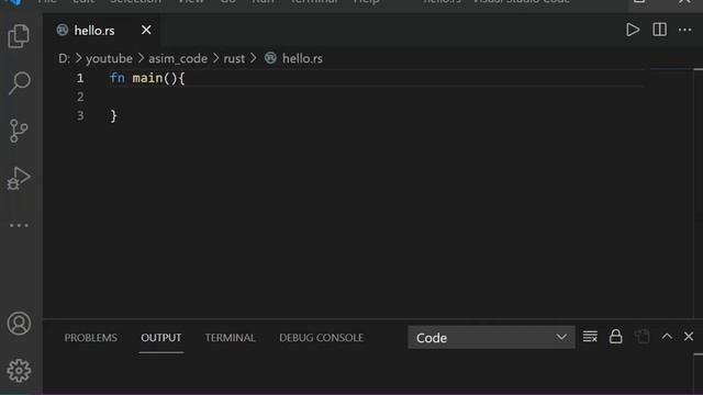 RUST Hello World In Visual Studio Code смотреть онлайн