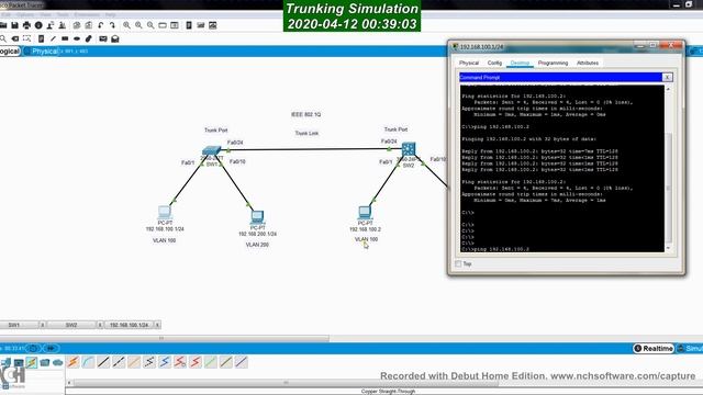 Configure VLAN Trunking Using Cisco Packet Tracer