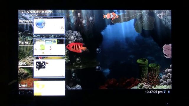 Google TV Running Honeycomb Launcher w/ Aquarium Live Wallpaper смотреть онлайн
