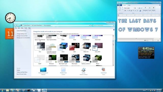 Last Days of Windows 7: Taking a look at some themes смотреть онлайн