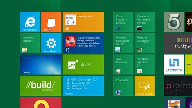 Windows 8 Dev Preview video #2 - showing some new options and interface смотреть онлайн