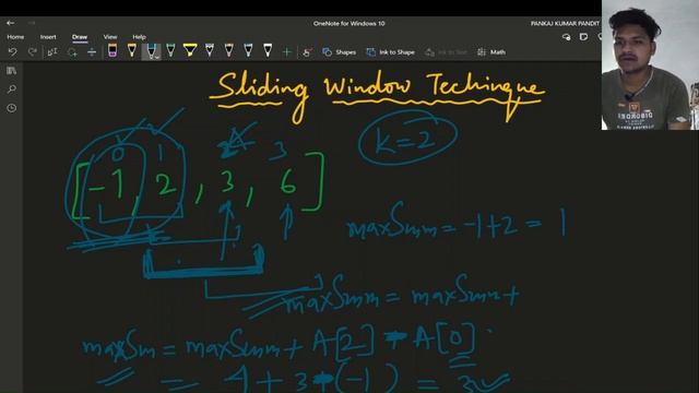 Sliding window technique | Google coding interview | maximum subarray sum of size k смотреть онлайн