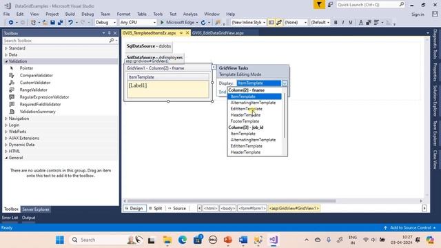 Asp Net GridView | Part 8 - GridView TemplateItems | Asp Net Tutorial #90 смотреть онлайн