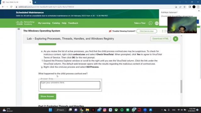 1.2.11 Lab - Exploring Processes, Threads, handles, and Window Registry смотреть онлайн