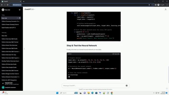 python code for neural network with backpropagation смотреть онлайн