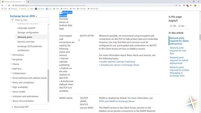 Setting Up Firewall Rules For MS Exchange