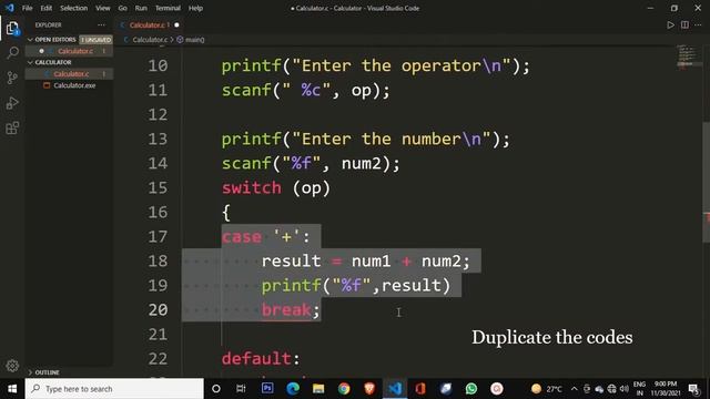 Calculator | In C Language | VS Code смотреть онлайн