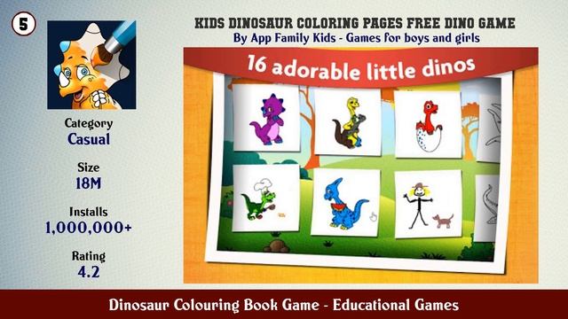 Top 10 Dinosaur Colouring Book Game Android App смотреть онлайн
