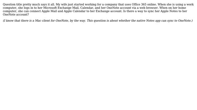 Apple: Sync Apple Notes to OneNote online? смотреть онлайн