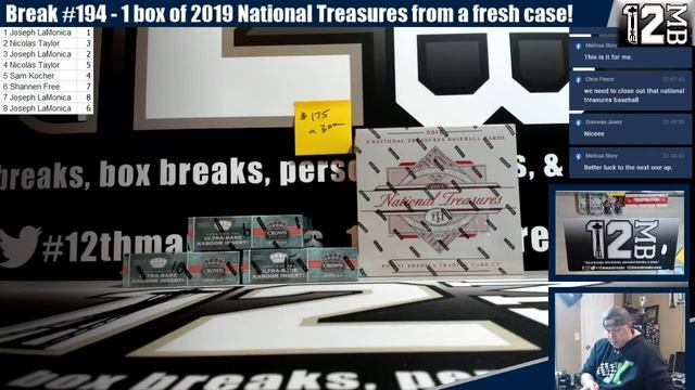 Break #194 - 1 box of 2019 National Treasures from a fresh case! смотреть онлайн