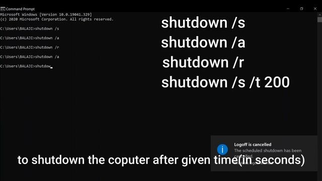 shutdown the computer using command prompt in windows10 смотреть онлайн